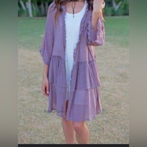 Easel Dusty Ruffle Trim Top